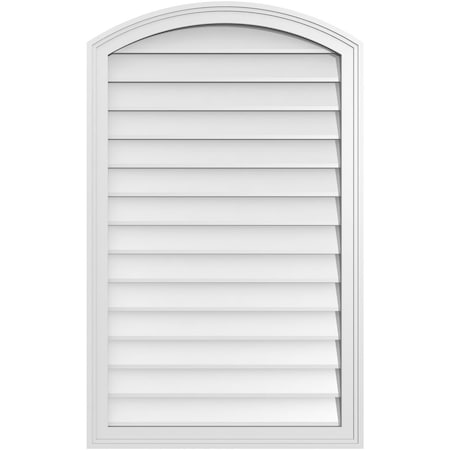 Ekena Millwork Arch Top Surface Mount PVC Gable Vent: Functional, w/ 2"W x 1-1/2"P Brickmould Frame, 26"W x 42"H GVPAR26X4202SF